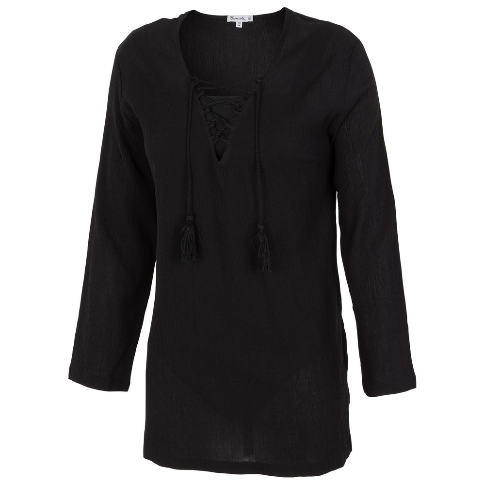 Burnside Women's Gauze Swimwear Cover-Up - Large, Black, L